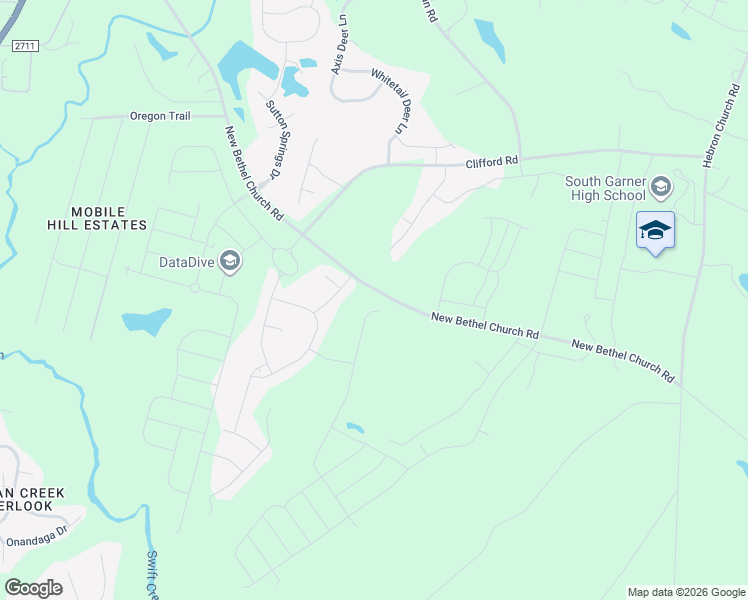 map of restaurants, bars, coffee shops, grocery stores, and more near 154 Karlov Road in Garner