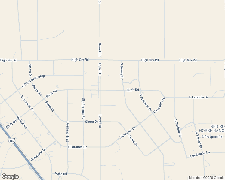 map of restaurants, bars, coffee shops, grocery stores, and more near Birch Road in Valle