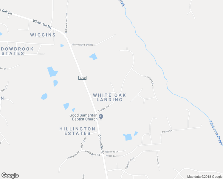 map of restaurants, bars, coffee shops, grocery stores, and more near 9312 Glendora Court in Garner