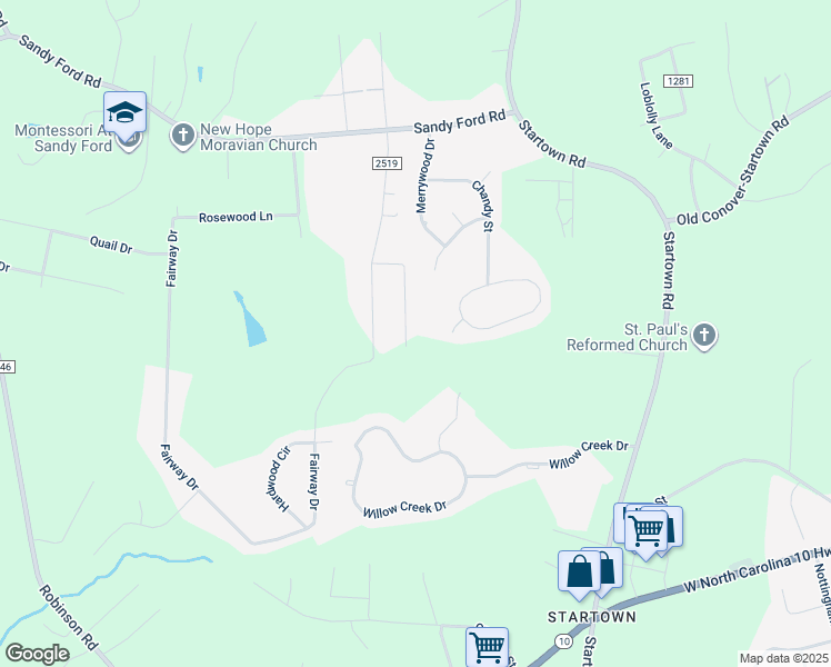 map of restaurants, bars, coffee shops, grocery stores, and more near 1276 Beechwood Drive in Newton