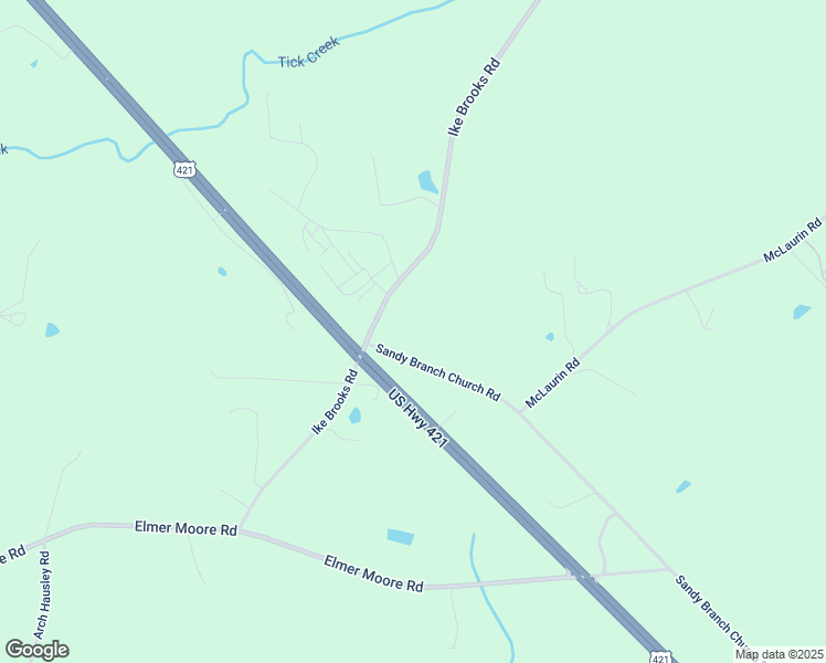 map of restaurants, bars, coffee shops, grocery stores, and more near 2148 Sandy Branch Church Road in Bear Creek