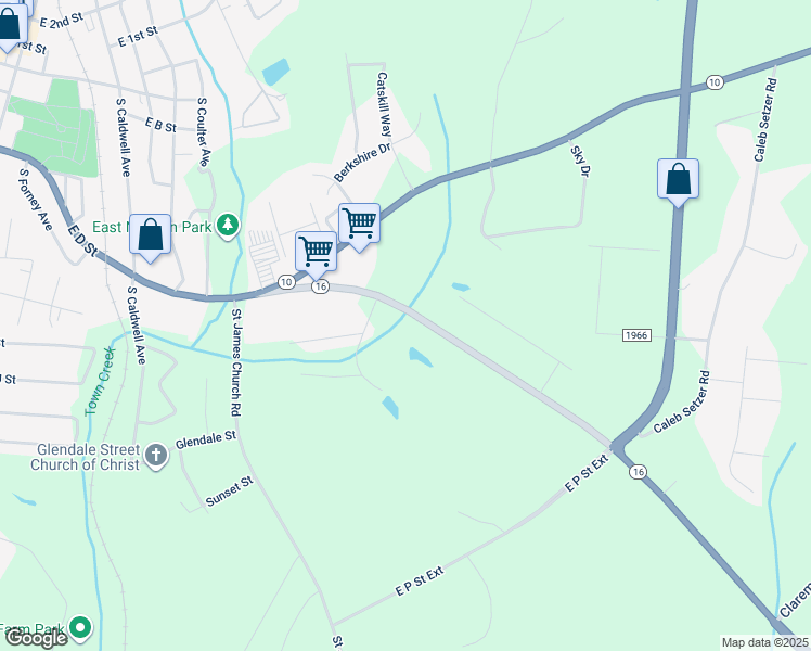 map of restaurants, bars, coffee shops, grocery stores, and more near 1471 South North Carolina 16 Highway in Newton