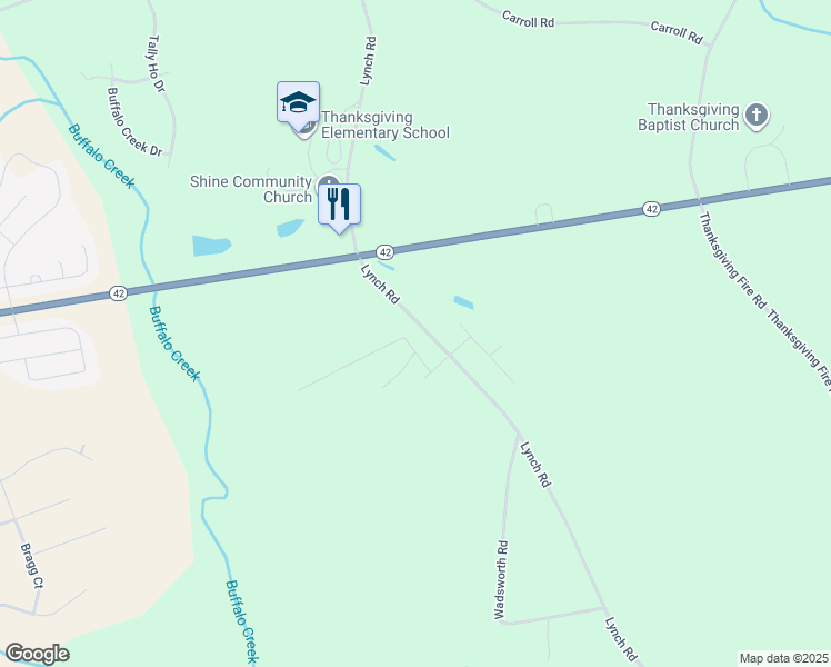 map of restaurants, bars, coffee shops, grocery stores, and more near 88 Batten Hill Lane in Selma