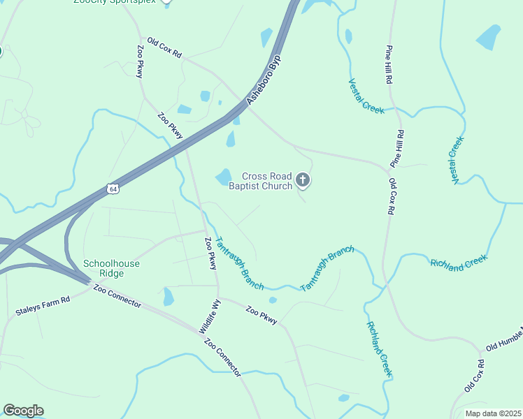 map of restaurants, bars, coffee shops, grocery stores, and more near 1277 Autumn Lane in Asheboro