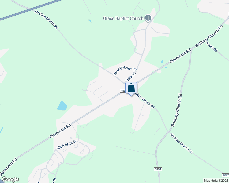 map of restaurants, bars, coffee shops, grocery stores, and more near 2515 Mount Olive Church Road in Newton