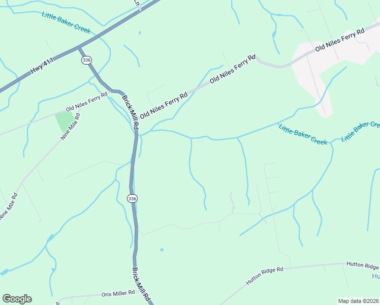 map of restaurants, bars, coffee shops, grocery stores, and more near 346 Brick Mill Road in Maryville