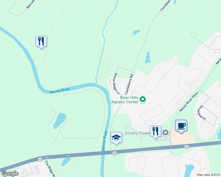 map of restaurants, bars, coffee shops, grocery stores, and more near 37 Hill Shore Lane in Clayton