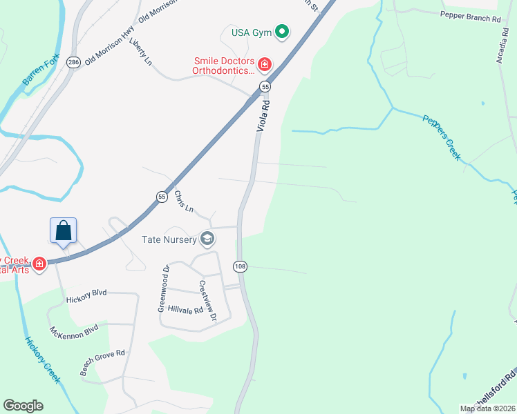 map of restaurants, bars, coffee shops, grocery stores, and more near 415 Viola Road in McMinnville
