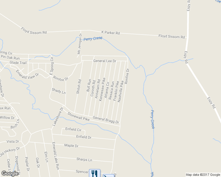 map of restaurants, bars, coffee shops, grocery stores, and more near 257 Resaca Run in Beechgrove