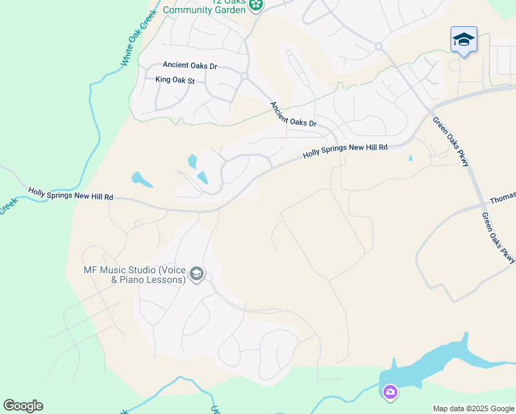 map of restaurants, bars, coffee shops, grocery stores, and more near 12001 Holly Springs New Hill Road in Apex