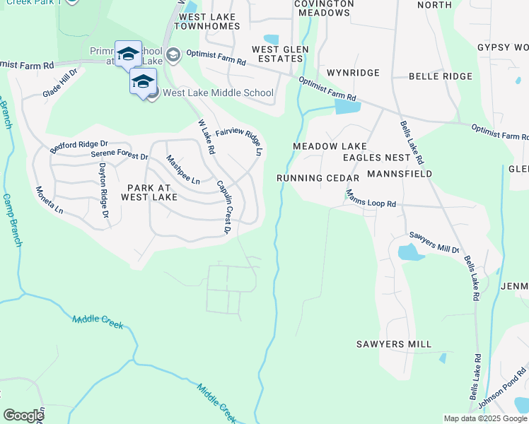 map of restaurants, bars, coffee shops, grocery stores, and more near 5925 Larboard Drive in Apex
