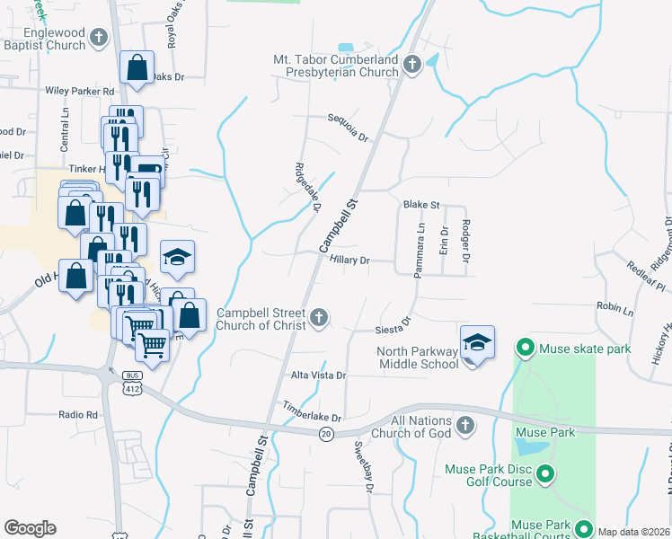 map of restaurants, bars, coffee shops, grocery stores, and more near 15 Riley Cove in Jackson