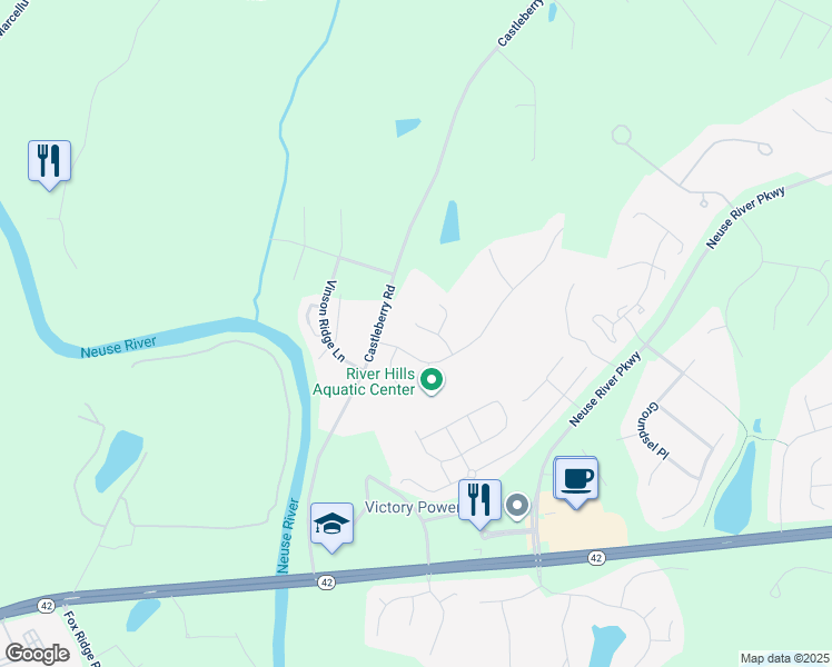 map of restaurants, bars, coffee shops, grocery stores, and more near 123 Pondfield Court in Clayton