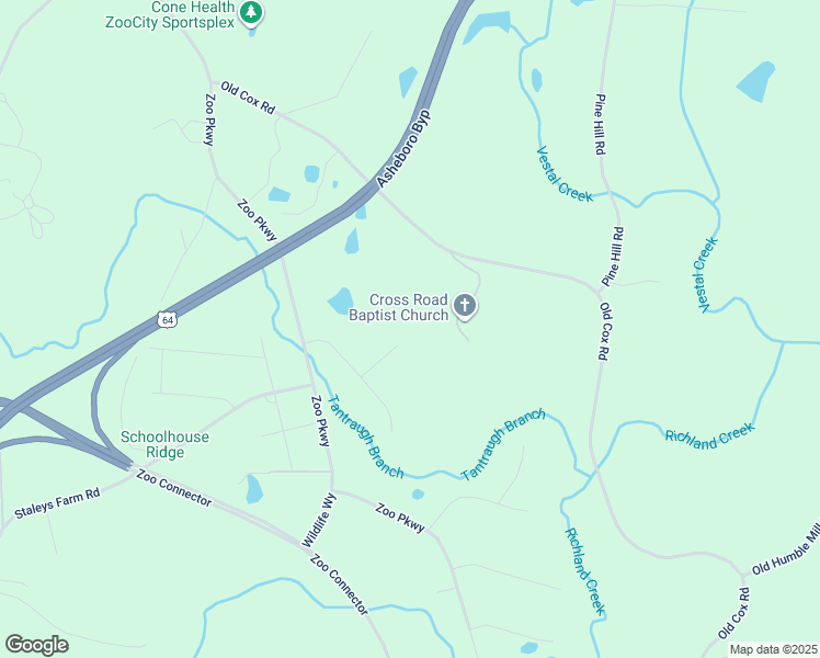 map of restaurants, bars, coffee shops, grocery stores, and more near 1277 Autumn Lane in Asheboro