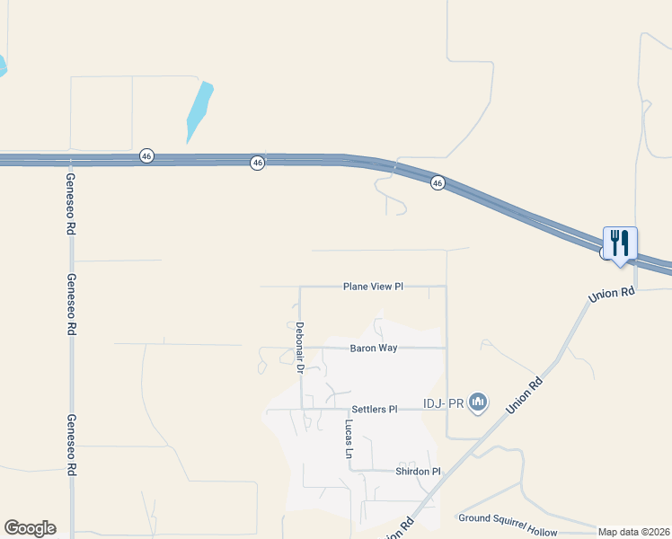 map of restaurants, bars, coffee shops, grocery stores, and more near 8265 Plane View Place in Paso Robles