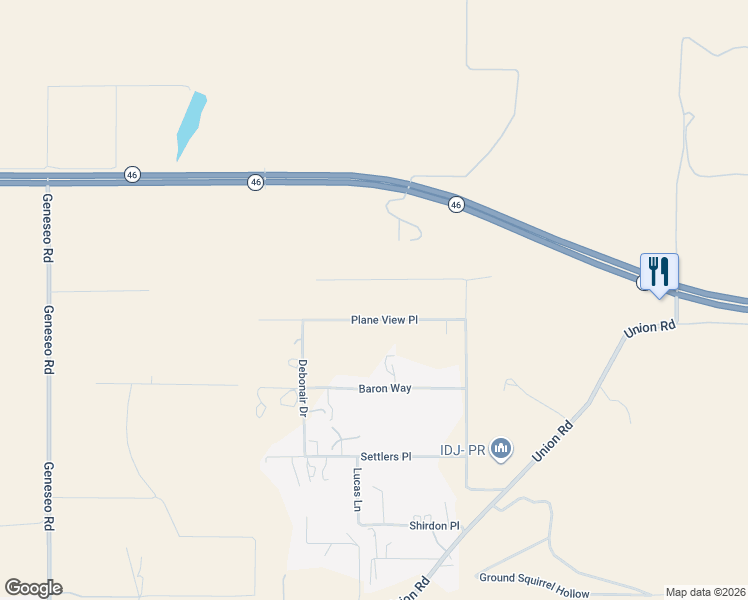 map of restaurants, bars, coffee shops, grocery stores, and more near 8265 Plane View Place in Paso Robles