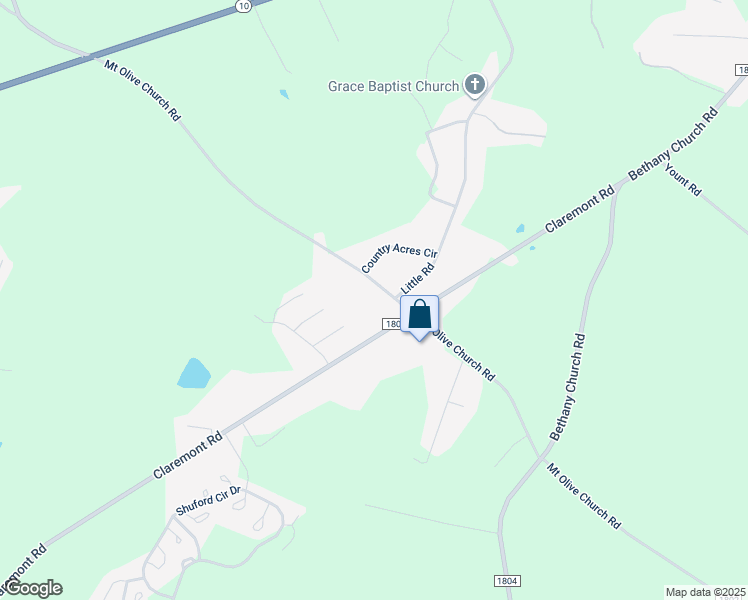 map of restaurants, bars, coffee shops, grocery stores, and more near 2515 Mount Olive Church Road in Newton