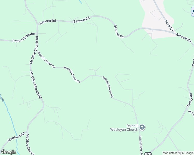 map of restaurants, bars, coffee shops, grocery stores, and more near 5360 Rainhill Church Road in Morganton