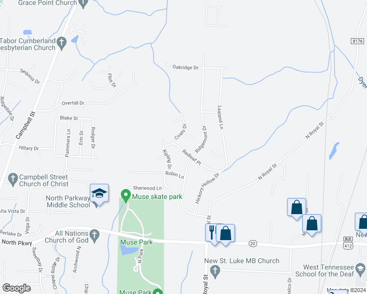 map of restaurants, bars, coffee shops, grocery stores, and more near 87 Redleaf Place in Jackson