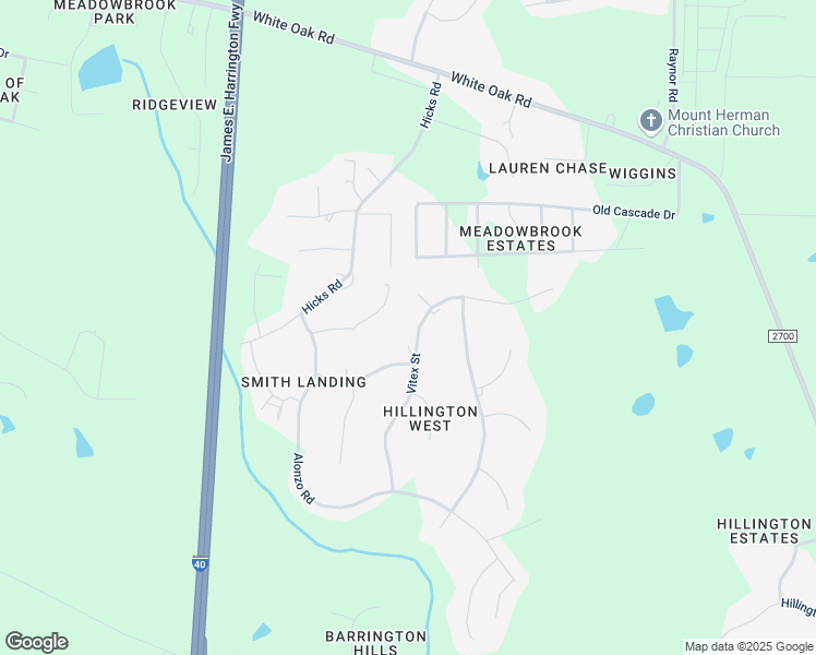 map of restaurants, bars, coffee shops, grocery stores, and more near 4440 Vitex Street in Garner