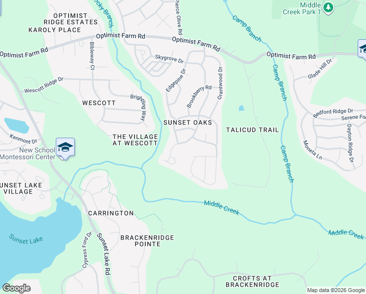 map of restaurants, bars, coffee shops, grocery stores, and more near 400 Redhill Road in Holly Springs