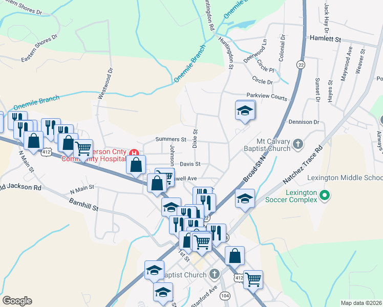 map of restaurants, bars, coffee shops, grocery stores, and more near 179 Dixie Street in Lexington