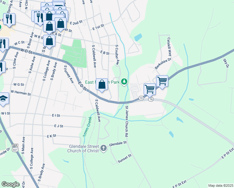 map of restaurants, bars, coffee shops, grocery stores, and more near 338 Stadium Avenue in Newton