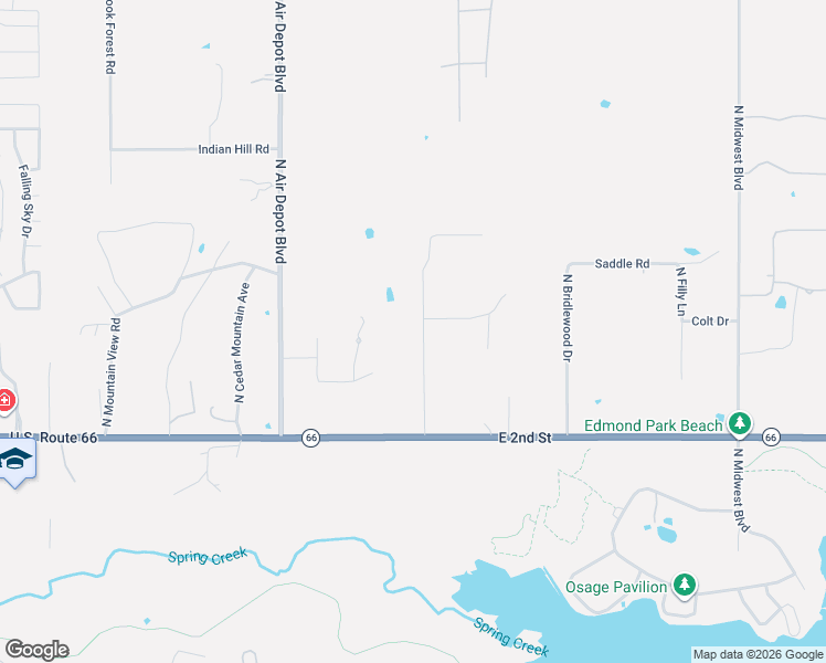 map of restaurants, bars, coffee shops, grocery stores, and more near 101 North Cooke Trail in Edmond