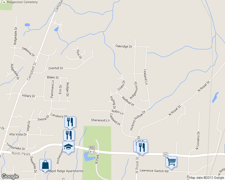 map of restaurants, bars, coffee shops, grocery stores, and more near 74 Kipling Drive in Jackson