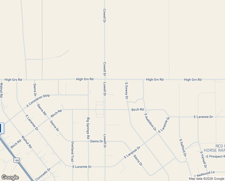 map of restaurants, bars, coffee shops, grocery stores, and more near 1067 East Hurd Road in Williams