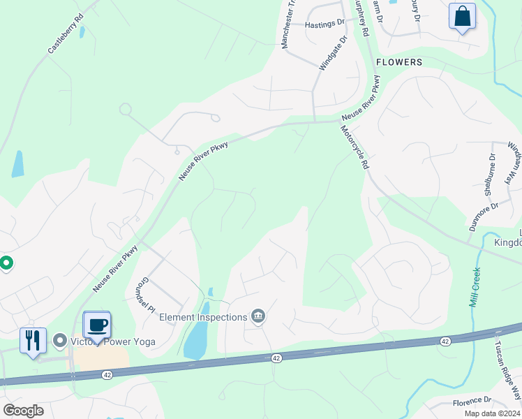 map of restaurants, bars, coffee shops, grocery stores, and more near 193 Fireweed Place in Clayton