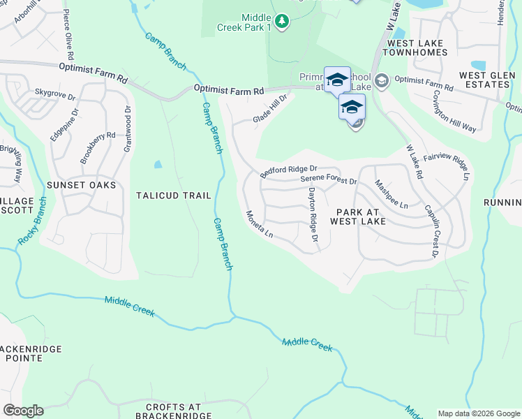 map of restaurants, bars, coffee shops, grocery stores, and more near 7340 Bedford Ridge Drive in Apex