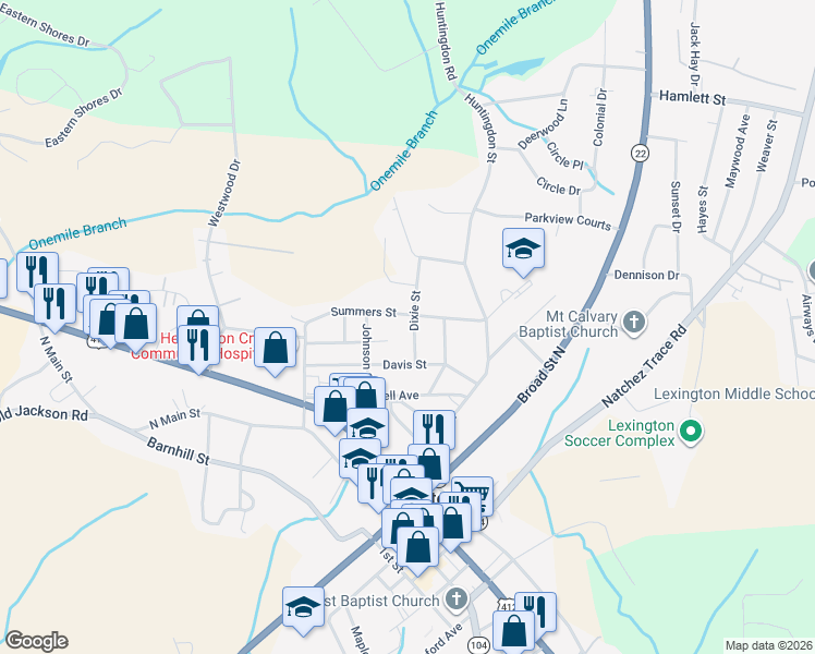 map of restaurants, bars, coffee shops, grocery stores, and more near 179 Dixie Street in Lexington