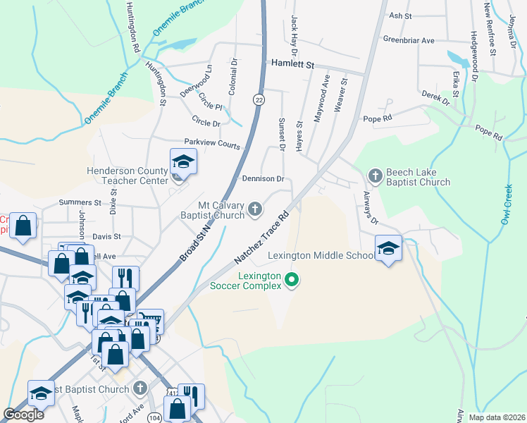 map of restaurants, bars, coffee shops, grocery stores, and more near 68 Brown Street in Lexington