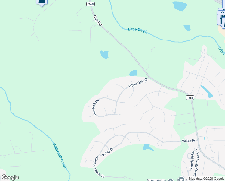 map of restaurants, bars, coffee shops, grocery stores, and more near 2017 Birch Lane in Clayton