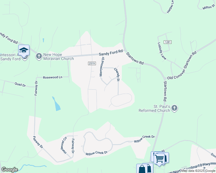 map of restaurants, bars, coffee shops, grocery stores, and more near 1152 Edgefield Lane in Newton