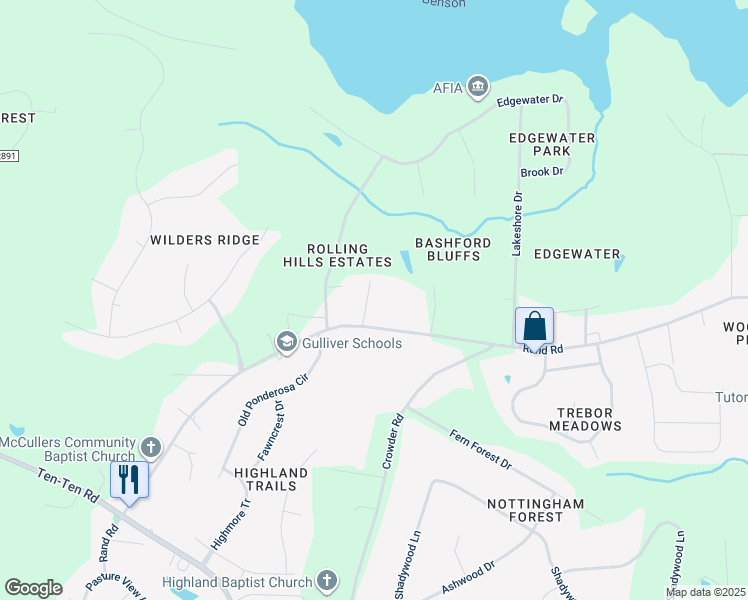 map of restaurants, bars, coffee shops, grocery stores, and more near 413 Rand Road in Raleigh