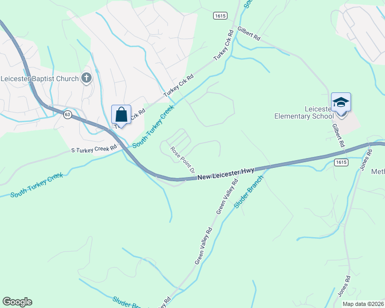 map of restaurants, bars, coffee shops, grocery stores, and more near 9 Dreambird Road in Leicester