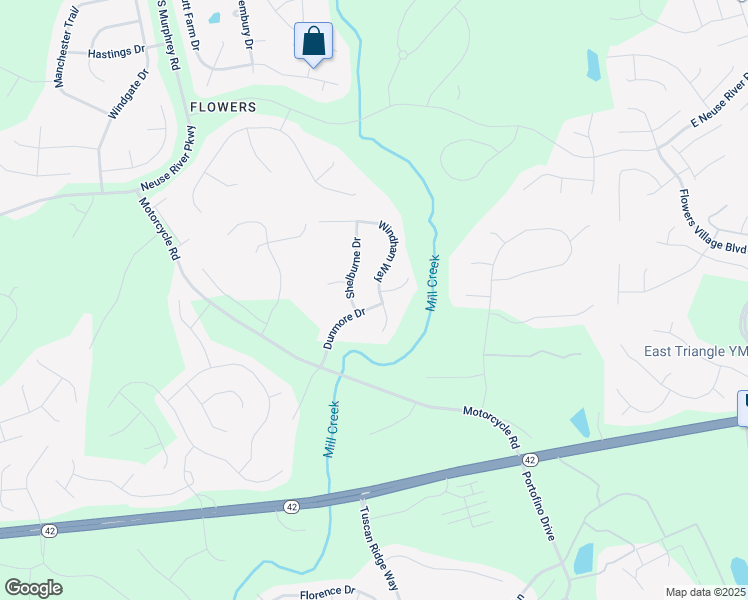 map of restaurants, bars, coffee shops, grocery stores, and more near 217 Dunmore Drive in Clayton
