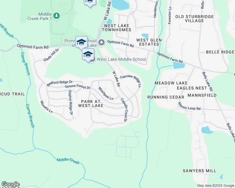 map of restaurants, bars, coffee shops, grocery stores, and more near 7100 Capulin Crest Drive in Apex