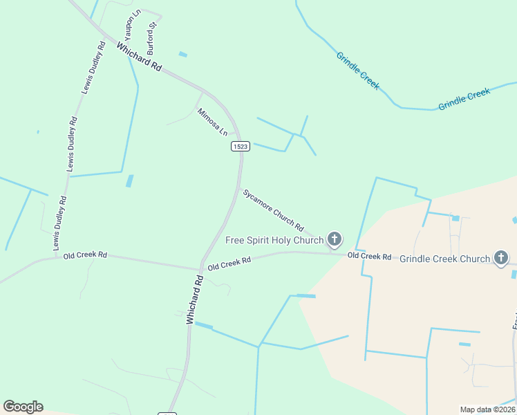 map of restaurants, bars, coffee shops, grocery stores, and more near 1236 Sycamore Church Road in Greenville