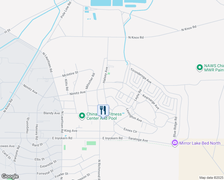 map of restaurants, bars, coffee shops, grocery stores, and more near 1207 Nimitz Avenue in Ridgecrest