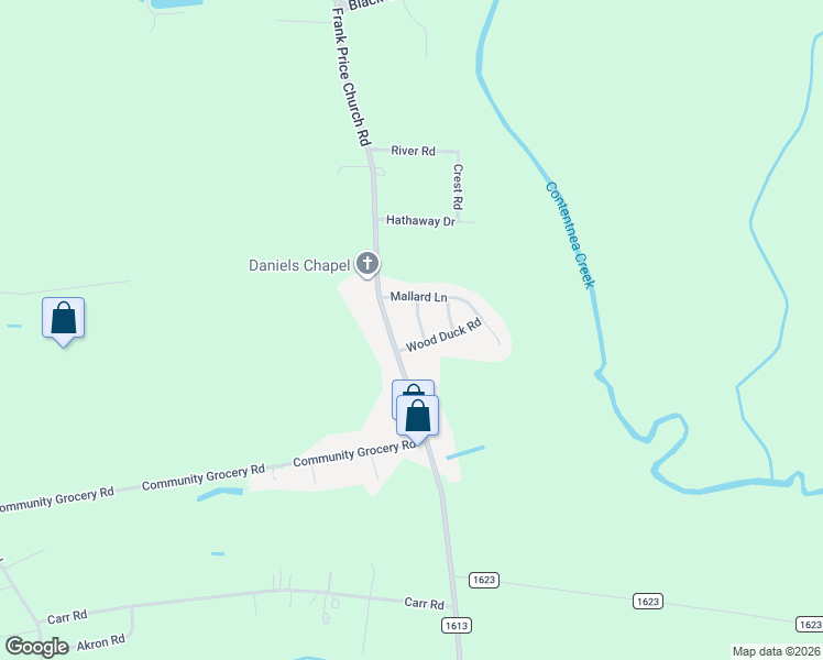 map of restaurants, bars, coffee shops, grocery stores, and more near 4808 Green Wing Rd in Wilson