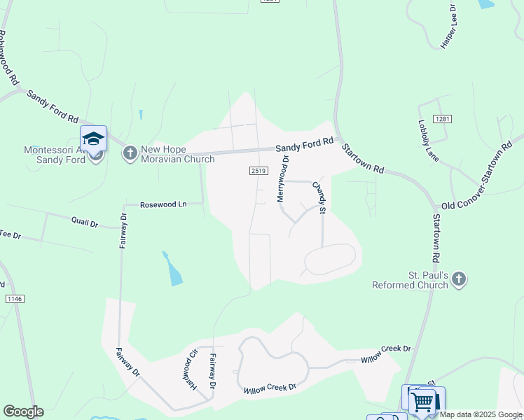 map of restaurants, bars, coffee shops, grocery stores, and more near 1156 Fairway Drive in Newton
