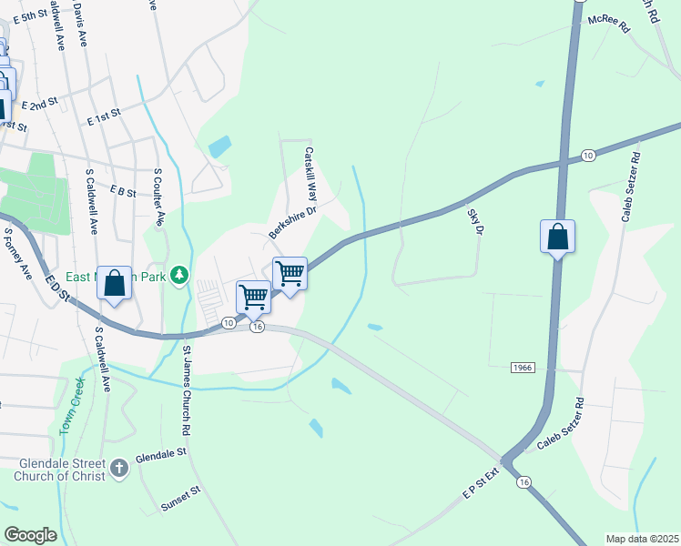 map of restaurants, bars, coffee shops, grocery stores, and more near 1517 Charlotte Highway in Newton