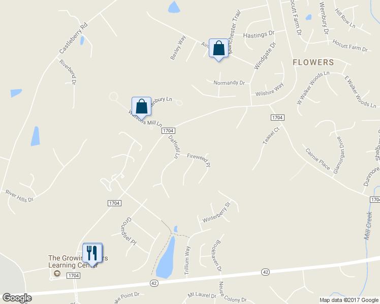 map of restaurants, bars, coffee shops, grocery stores, and more near 59 Fireweed Place in Clayton
