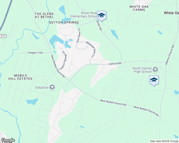 map of restaurants, bars, coffee shops, grocery stores, and more near 1612 Clifford Road in Garner