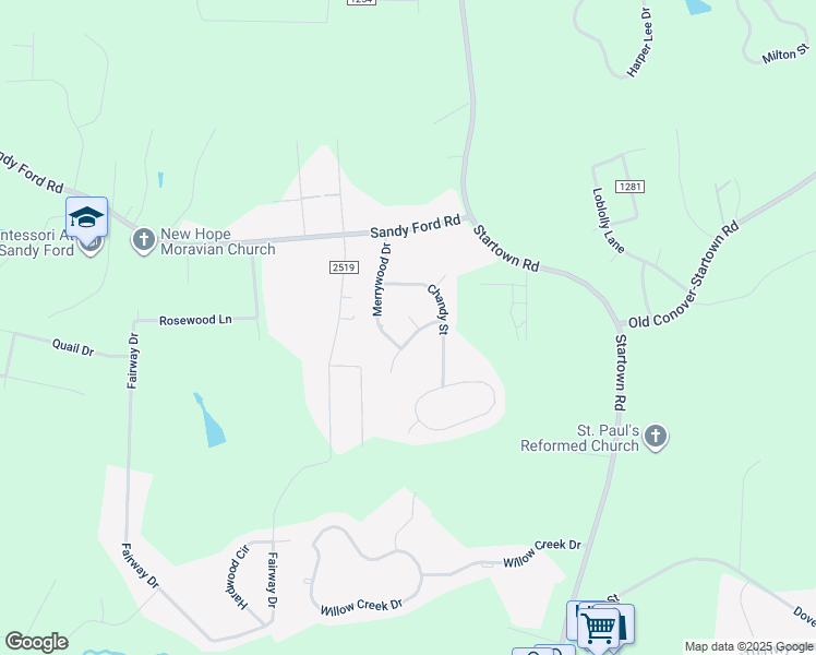 map of restaurants, bars, coffee shops, grocery stores, and more near 1127 Edgefield Ln in Newton