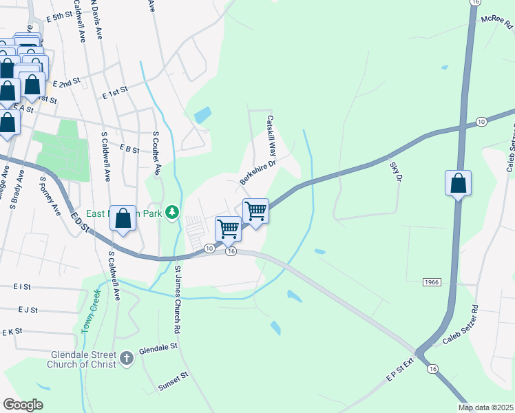 map of restaurants, bars, coffee shops, grocery stores, and more near 1466 Pocono Place in Newton