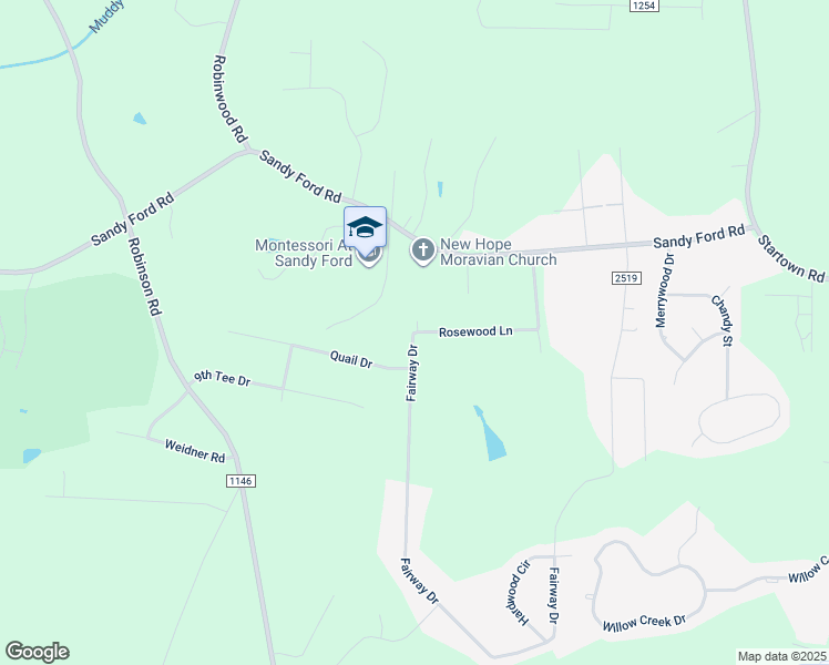 map of restaurants, bars, coffee shops, grocery stores, and more near 2918 Rosewood Lane in Newton